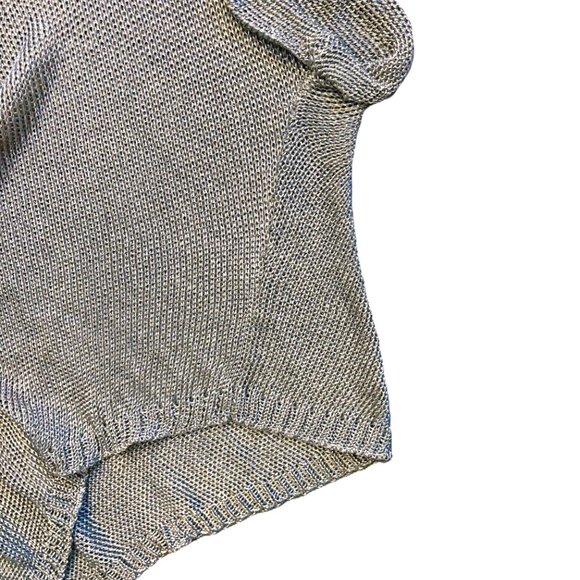 Vince Metallic V-Neck Short- Sleeved Sweater - Picture 8 of 9